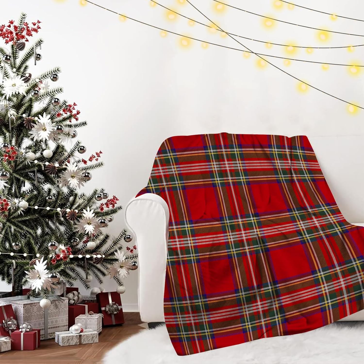 크리스마스 체크 무늬 담요 스코틀랜드 타탄 팜하우스 담 - Christmas Throw Blanket 리뷰 및 가격