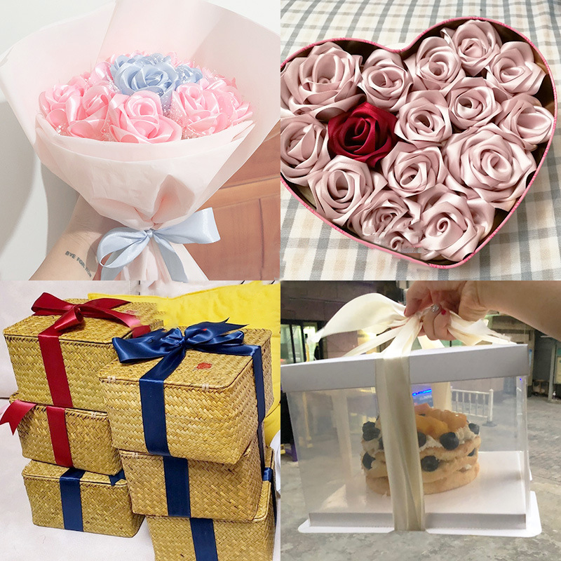 1 롤 새틴 리본 4cm 25 야드 꽃다발 공예 파티를 - Ribbon Bow Gift 리뷰 및 가격