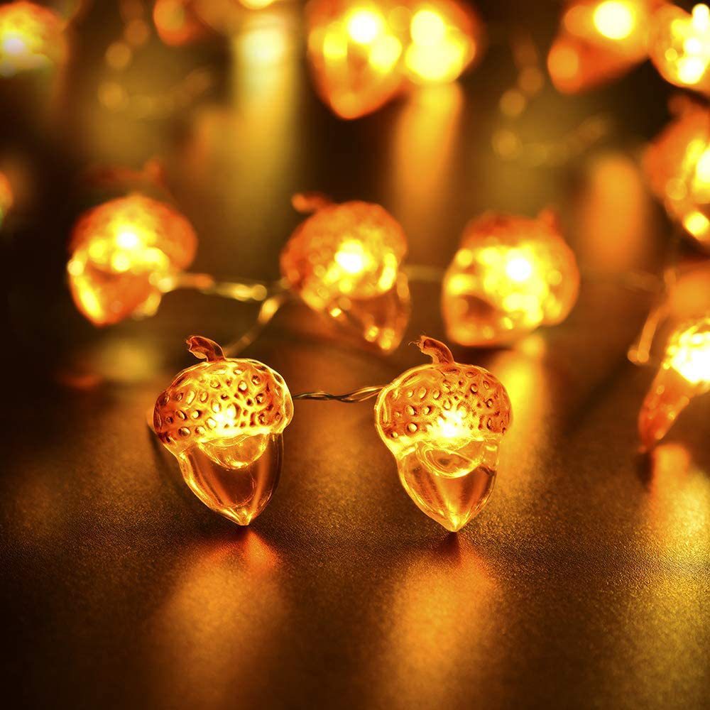 LED 30 개 도토리 스트링 조명, 추수감사절 장식, - Led Fairy String Lights 리뷰 및 가격