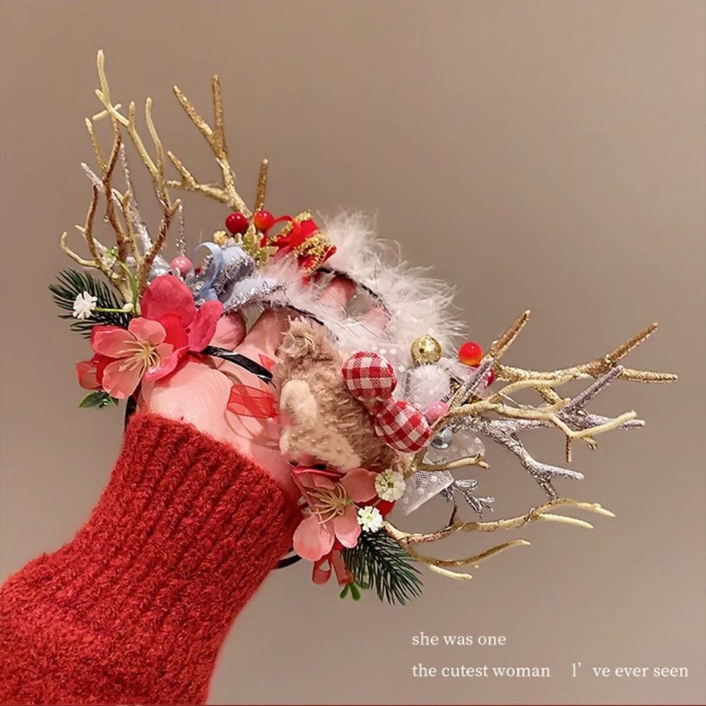 플러시 LED 크리스마스 머리띠 발광 엘크 헤어 후프  - Reindeer Antlers Headband 리뷰 및 가격