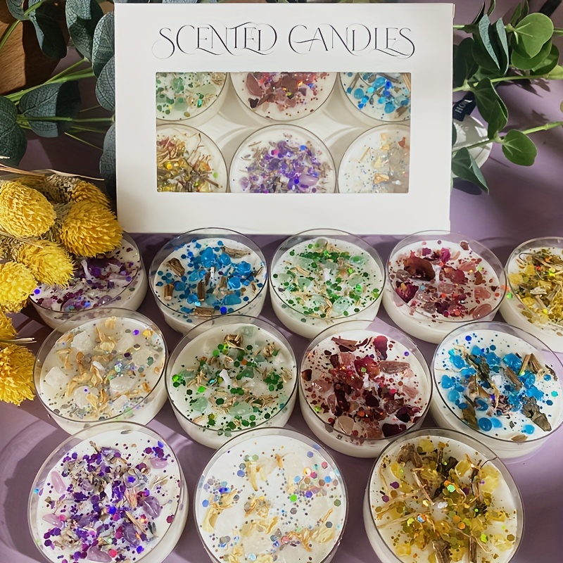향기로운 양초 6개 세트 향수 크리스탈 스톤 말린 꽃  - Holiday Candle Set 리뷰 및 가격