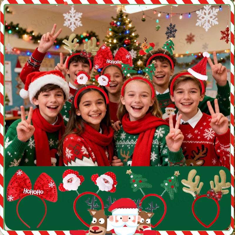 12-120개 크리스마스 머리띠 크리스마스 파티 장식품 - Reindeer Antlers Headband 리뷰 및 가격
