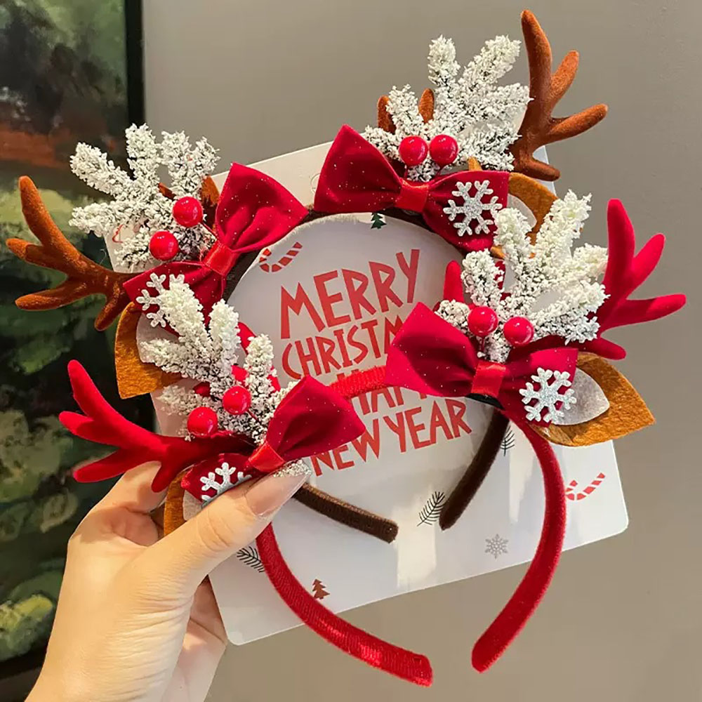 귀여운 헤어 액세서리 벨벳 크리스마스 헤어밴드 순록 뿔 - Reindeer Antlers Headband 리뷰 및 가격
