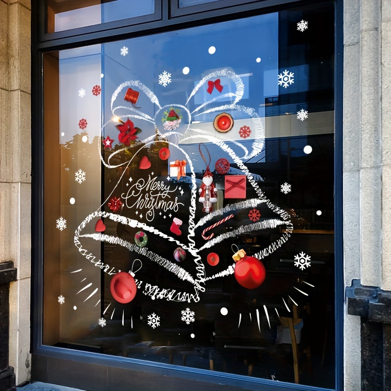 크리스마스 스티커 눈송이 나무 산타클로스 스티커 정전기 - Snowflake Window Decal 리뷰 및 가격