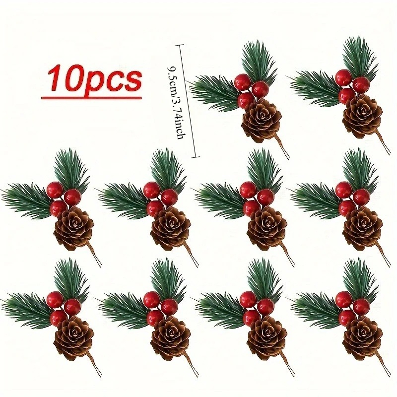 인공 소나무 콘과 붉은 열매 10개 세트 - 크리스마스 - Christmas Tree Artificial 리뷰 및 가격