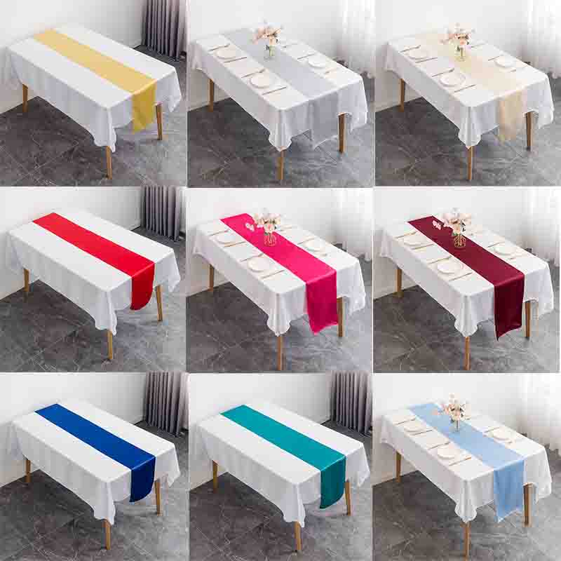 결혼식 연회 테이블 장식을위한 12x108 인치 새틴  - Christmas Table Runner 리뷰 및 가격