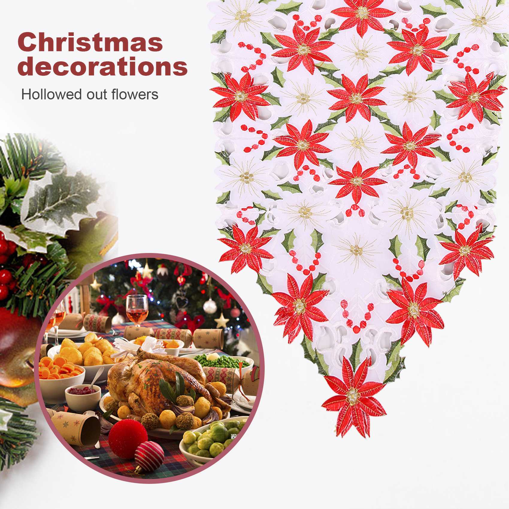 크리스마스 자수 테이블 러너, 크리스마스 장식용 럭셔리 - Christmas Table Runner 리뷰 및 가격