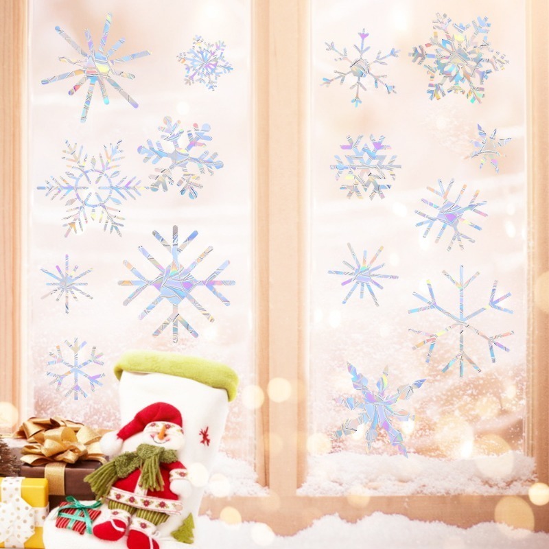 크리스마스 눈송이 무늬 무지개 프리즘 선캐쳐 PVC 정 - Snowflake Window Decal 리뷰 및 가격
